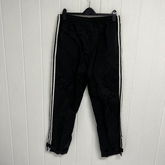 Adidas Men's Straight Leg Black Three Striped Track Pants ankle zip Size XL - Picture 3 of 13